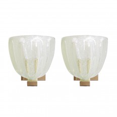 Pair of petite single arm Murano glass sconces